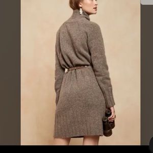 BANANA REPUBLIC Mock-Neck Sweater Dress XL Soft Fuzzy